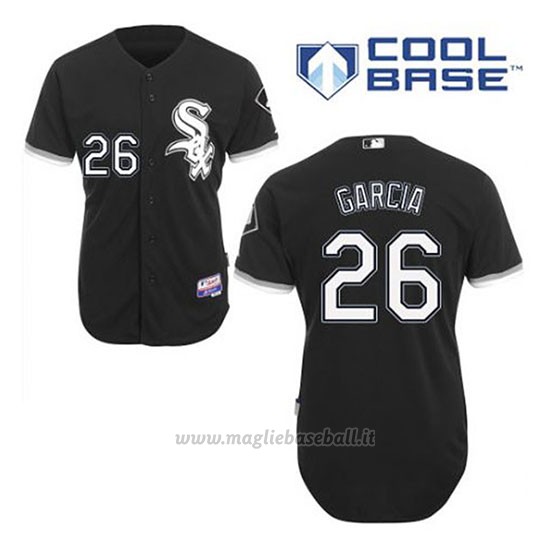 Maglia Baseball Uomo Chicago White Sox 26 Avisail Garcia Nero Alterner Cool Base